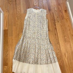 Tory Burch silk pleated floral dress